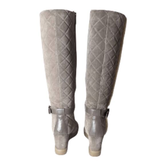 AQUATALIA Callie Faux-Shearling Tall Wedge Boot Size 7.5 - Picture 6 of 10